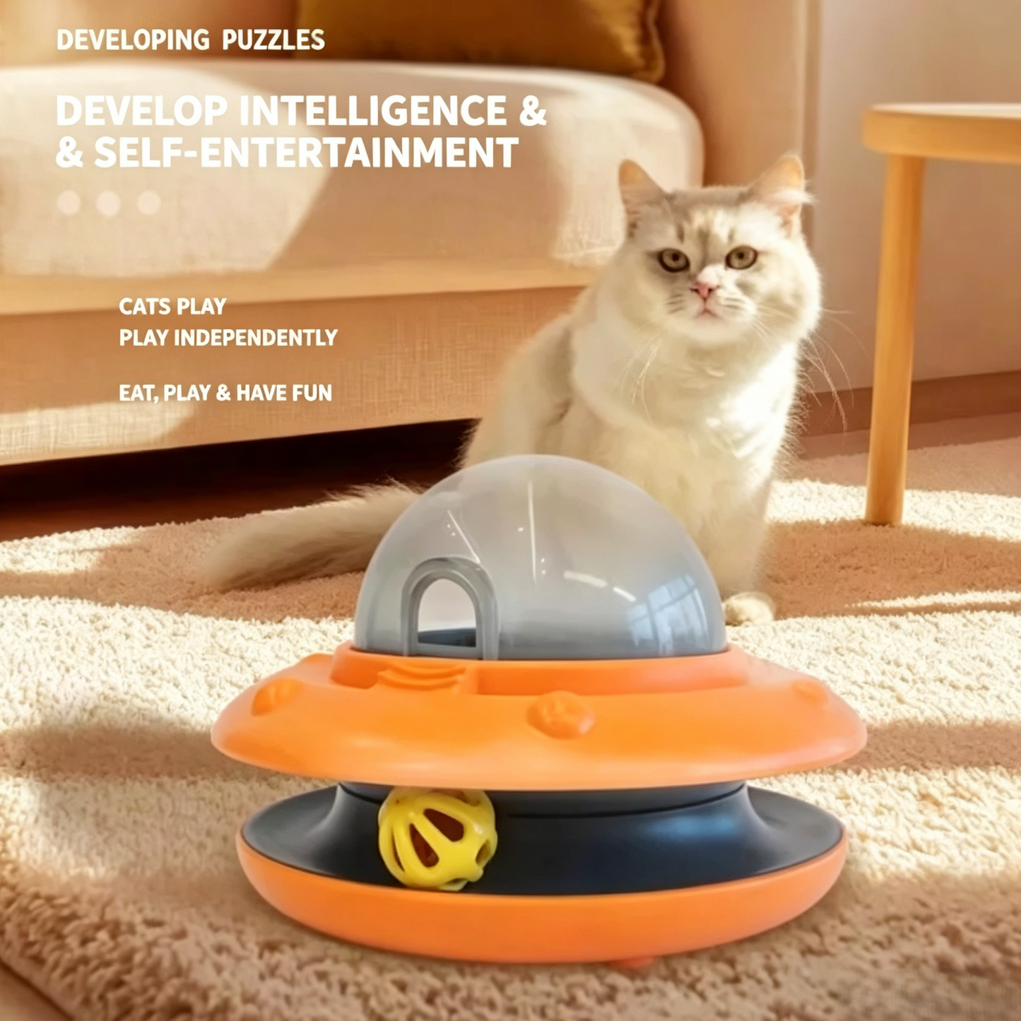 UFO Interactive Cat Treat Dispenser Toy