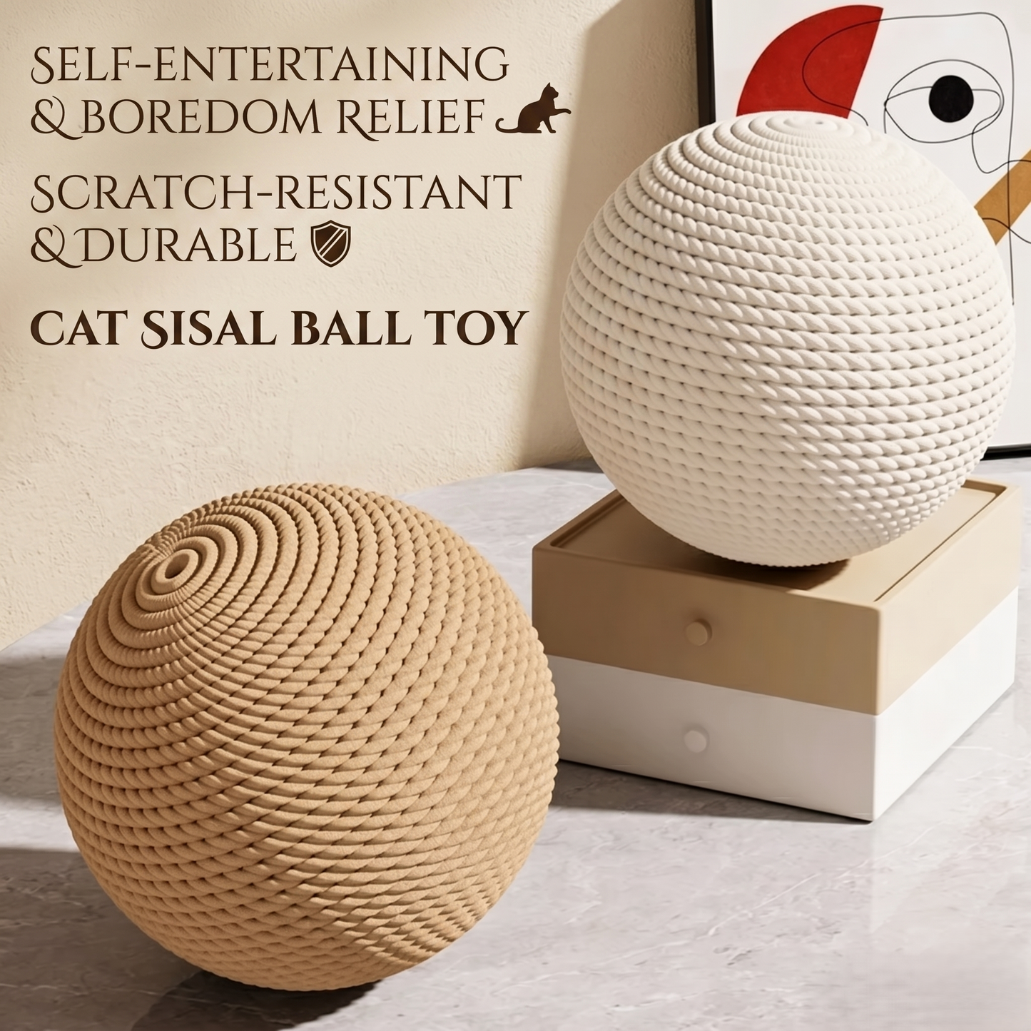 Oversized Sisal Cat Ball Toy – Scratching &amp; Self-Play Toy
