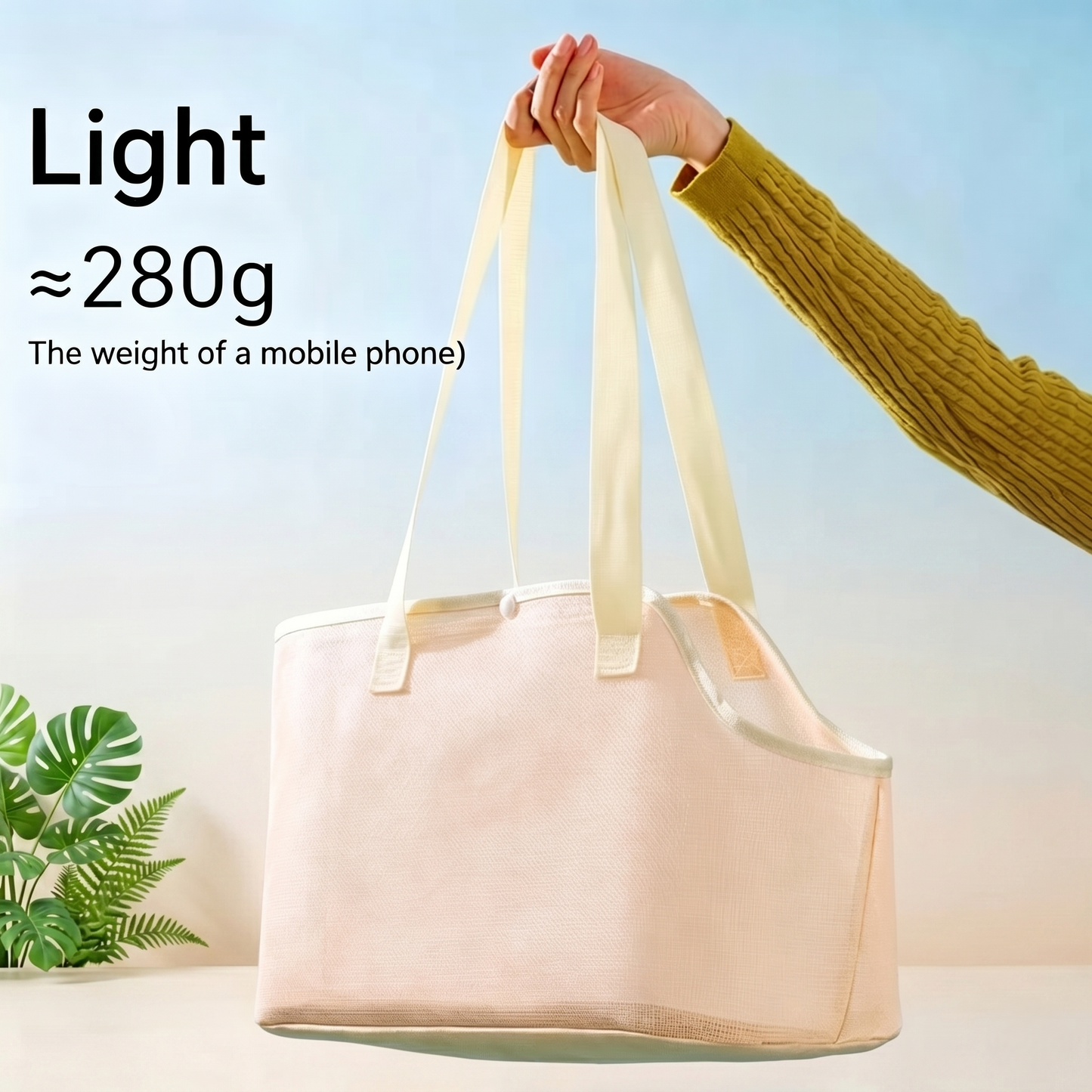 Lightweight Breathable Pet Carrier Bag – Portable Tote for Small Dogs &amp; Cats