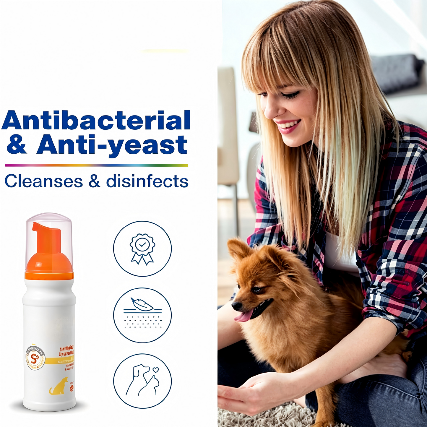 Antibacterial & Anti-Yeast Leave-On Pet Skin Mousse with 3% Chlorhexidine