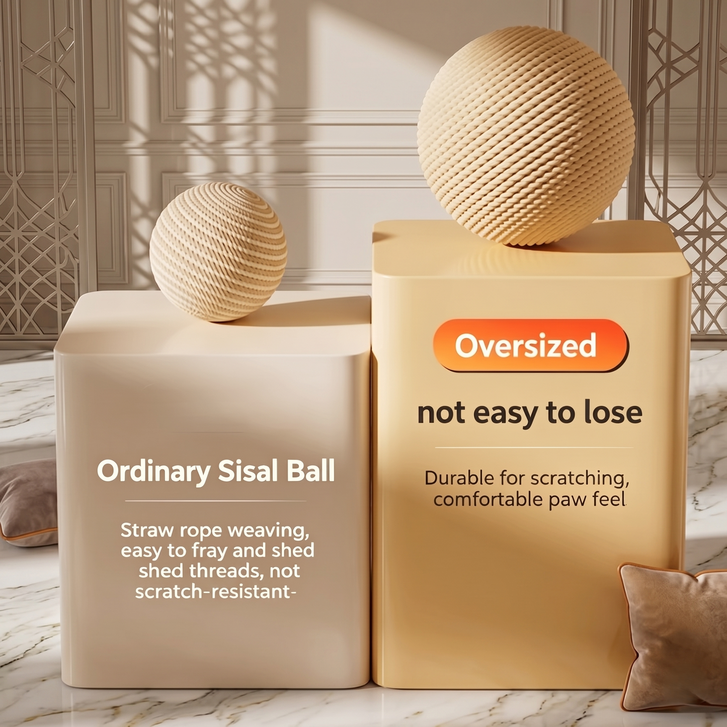 Oversized Sisal Cat Ball Toy – Scratching &amp; Self-Play Toy
