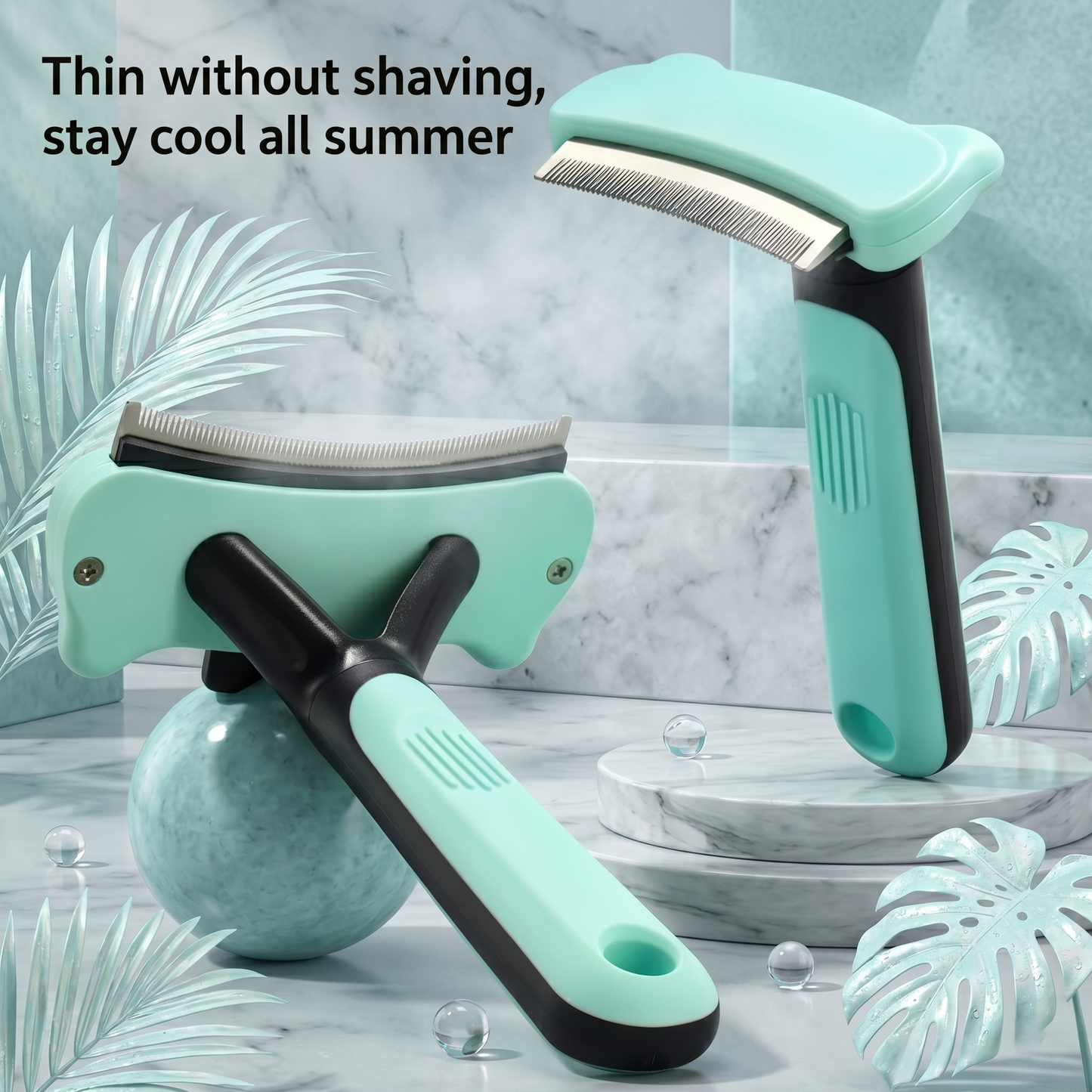 Pet Grooming Deshedding Brush – Efficient Hair Removal Tool for Cats &amp; Dogs