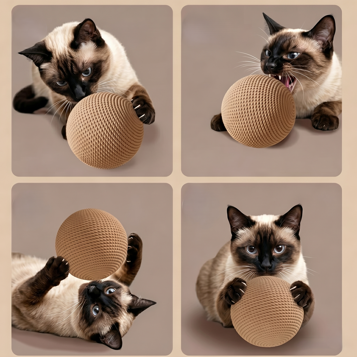 Oversized Sisal Cat Ball Toy – Scratching &amp; Self-Play Toy